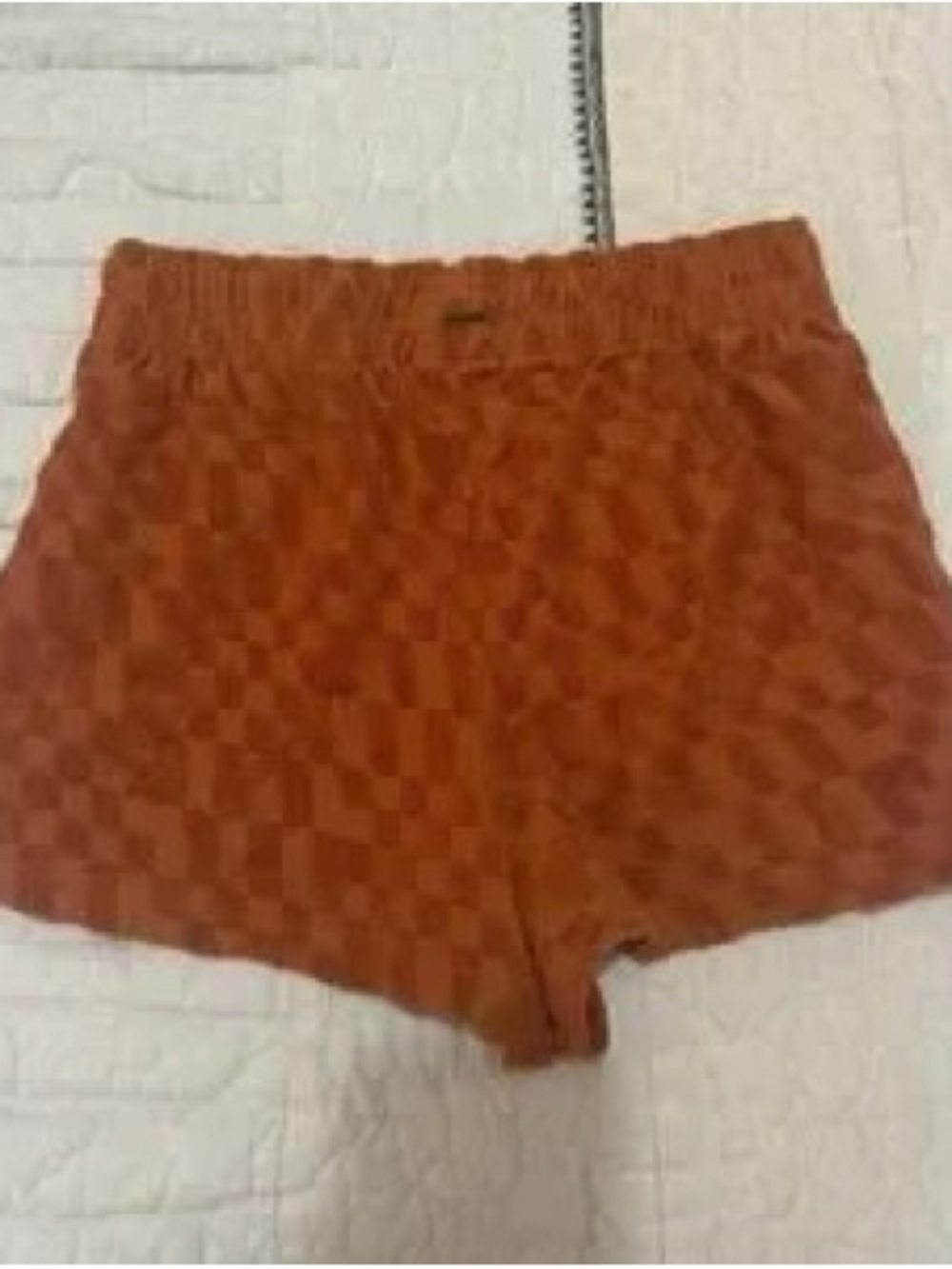 Billabong Women's Rust Checkerboard Athletic Shorts